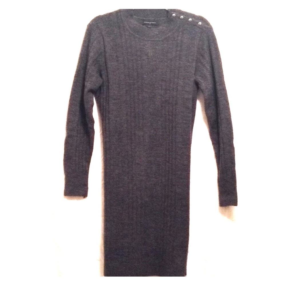 Gray crew neck sweater dress from Banana Republic.